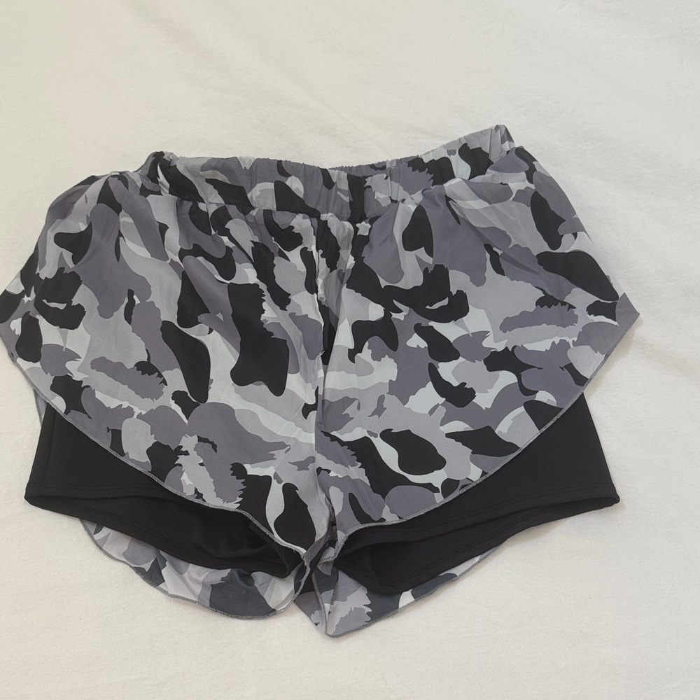 Noli Black and grey Camo workout shorts